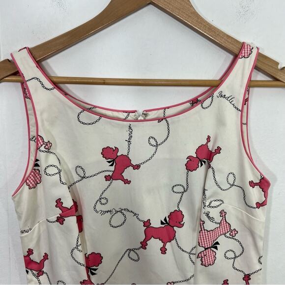 Vintage Becky + Max Pink White Poodle Dog Dress Size 4 - Picture 3 of 13
